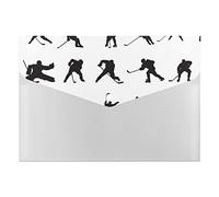 Ice Hockey Player Doing Different Actions 6 Pockets Expanding File Organizer, File Manager Flap and Snap Button Closure for Student Teacher Doctor School 13 x 9.1 inch