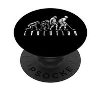Ice Hockey Player Evolution Funny Man Ape Caveman Sport PopSockets Adhesive PopGrip