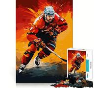 Ice Hockey Player Jigsaw Puzzles 1000 Pieces for Adults Creative Play Sharp Detail Real Challenge Home Art (38x26cm)