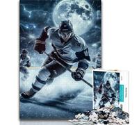 Ice Hockey Player Jigsaw Puzzles for Teenagers 1000 Piece Puzzle,Educational Games Wall Decoration Unique Birthday And Xmas Gifts (38x26cm)