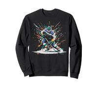 Ice Hockey Player Paint Splatter Art Sports Men Boys Kids Sweatshirt