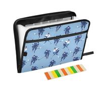 Ice Hockey Players Blue Expanding File Folder A4,13 Pockets File Organiser, Paperwork A4 Plastic Wallet Document Storage Expander for School,Office and Home