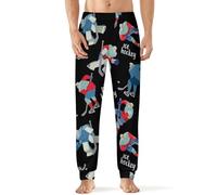 Ice Hockey Players Men's Pajama Pants Soft Lounge Bottoms With Pocket Sleep Pants Loungewear