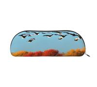 Ice Hockey Print Printing Cosmetic Bags for Women,Receive Bag Makeup Bag Travel Storage Bag Toiletry Bags Pencil Case, Hunting Flying Wild Ducks and Trees, One Size