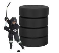 Ice Hockey Pucks - 4 Pack, 2.7x0.7in Hockey Training PVC & Rubber | Professional Practice Pucks For Kids & Adults, Durable Street & Ice Training Gear For Skill Development, Birthdays