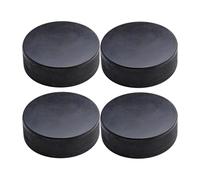 Ice Hockey Pucks - Official Regulation 4 Pieces Soft Black Foam Hockey Pucks - Diameter 3-Inch, Thickness 1-Inch, Hockey Accessory Supply Equipment For Floor Practice And Classic Training Indoor