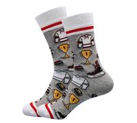 Ice Hockey Socks, Cotton Blend, Ice Hockey Gift. UK Adult Size 7-10. (Grey)