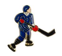 Ice Hockey Sports Player Metal Enamel Pin Badge Lapel Rectangle
