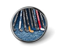 Ice Hockey Sticks Badge Holder Exquisite Round Badge with Picture Pin DIY Button Badges Personalized Metal Button Pin Fashion Brooch Crafts Gifts Clothes Decorative Pins