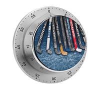Ice Hockey Sticks Timer,Chef Cooking Timer Clock, Countdown Reminder No Batteries Required- Exquisite Stainless Steel Body for Exercise Outdoors
