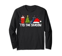 Ice Hockey Tis The Season Funny Christmas Hockey Fan Player Long Sleeve T-Shirt