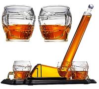 Ice Hockey Whiskey Decanter Set with 4 Unique Helmet Glasses, 750ml Decanter and 8oz Glasses - Perfect for Hockey Fans Gift, Whiskey Lovers, Sports Enthusiasts, Fathers, or Holidays by The Wine Savant