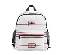 Ice Hockey White backpacks for kids safety books bag with name tag for boys