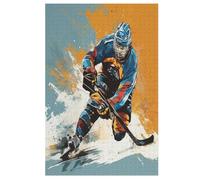 Ice Hockey Wooden Jigsaw Puzzle for Adults 1000 Piece Jigsaw Puzzles for Kids Challenging Game （78×53cm）