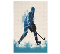 Ice Hockey Wooden Jigsaw Puzzles for Adults 1000 Jigsaw Puzzle, Decompressing Intellectual Educational Toy Good Gift for Adults Kids, Home Decor Jigsaws （78×53cm）