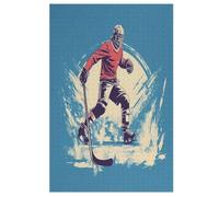 Ice Hockey Wooden Jigsaw Puzzles for Adults 1000 Jigsaw Puzzle, Decompressing Intellectual Educational Toy Good Gift for Adults Kids, Home Decor Jigsaws （78×53cm）