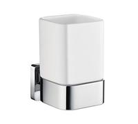 ICE - Holder with Tumbler, Polished chrome with tumbler in porcelain
