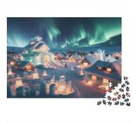 Ice Hotel Aurora Borealis 1000-Piece Puzzle for Adults, 38x26cm/1000pcs, White Card with A Low-dust Finish; An At-home Challenge for Leisure Time