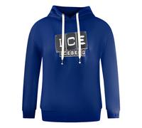 Ice Iceberg Mens Bold Blocked Logo Blue Hoodie Cotton - Size Large