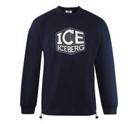 Ice Iceberg Mens Cubed Logo Navy Blue Sweatshirt Cotton - Size Large