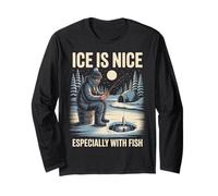 Ice is Nice Fisherman Fish Angler Ice Fishing Long Sleeve T-Shirt
