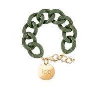 ICE - Jewellery - Chain bracelet - Khaki - Gold - Chunky chain bracelet for women in khaki colour with a gold medal (020923)