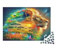 Ice Lions Under Moonlight Jigsaw Puzzles Puzzles for Adults Kids. 1000 Pieces Whimsical Challenge Toy Educational Game Home Decoration for Adults& Kids Age 14 Years Up 70x50cm/1000pcs