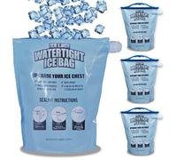 Ice Lock 4 Pack Large Leakproof Ice Bags. Reusable Ice Packs for Cooler - Silver