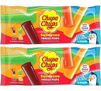 Ice Lollies Bundle With 2 x Chupa Chups Squeezee Freeze Ice Pops 12x 50ml - 4 Freeze Pops Flavours - Cola, Apple, Strawberry And Orange -No Added Sugar, Real Fruit Juice | Sold by ESSENTIAL PRODUCTS