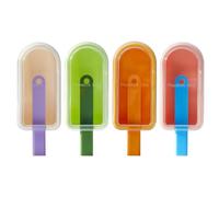 Ice Lolly Molds - Silicone Mould Set 4 Pieces | BPA Free, Non-Stick, Easy Release, Dishwasher, Reusable and Stackable Design for Frozen Delicacies at Home, Sna