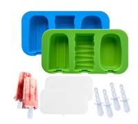 Ice Lolly Mould 2 Packs Silicone Popsicle Molds BPA Free Reusable Easy Release Stackable Ice Lolly Maker with Reusable Sticks and Covers for Homemade Ice Cream Mould Cakesicle