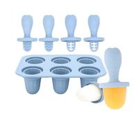 Ice Lolly Mould 6 Grid Silicone Ice Pop Molds, Pop-sicles Molds with Sticks, Easy to Remove Ice Lolly Maker,Ice Cream Mould Reusable Ice Lolly Makers, Pop-sicles Moulds for Kids