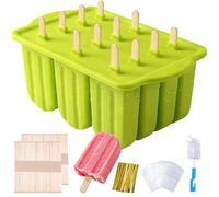 Ice Lolly Moulds 12 Pieces, Reusable Ice Pop Moulds Set BPA Free