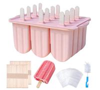 Ice Lolly Moulds 12 Pieces, Reusable Ice Pop Moulds Set BPA Free