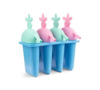 Ice Lolly Moulds, Healthy Refreshing Fruit Treat Maker with Sticks and Drip Guards, Ideal Summer Kitchen Activity with Children, DIY Popsicle (4 Segment Ice Lolly Maker - Coloured)
