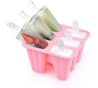 Ice Lolly Moulds Silicone, 6 Pieces Reusable Popsicle Mould, Easy to Remove