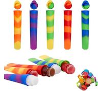 Ice Lolly Moulds Silicone, 6PCS BPA-Free Popsicle Moulds with Unique Design, Reusable and Easy to Use, Eco-Friendly Ice Cream Moulds for Kids and Adults, Ideal for Summer Parties and Picnics