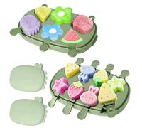 Ice Lolly Moulds with Sticks,2 Pack Silicone Popsicle Mould Set (6+8 Cell)
