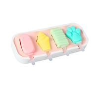Ice Lolly Moulds with Sticks, 4 Pieces Reusable Silicone Popsicle Mold Easy to Remove Ice Lolly Maker - BPA Free Ice Pop Mould (Pink)