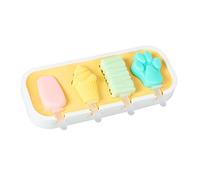 Ice Lolly Moulds with Sticks, 4 Pieces Reusable Silicone Popsicle Mold Easy to Remove Ice Lolly Maker - BPA Free Ice Pop Mould (Yellow)