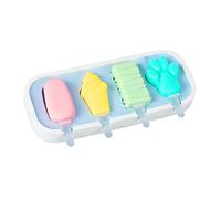 Ice Lolly Moulds with Sticks, 4 Pieces Reusable Silicone Popsicle Mold Easy to Remove Ice Lolly Maker - BPA Free Ice Pop Mould (Blue)