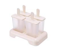 Ice Lolly Moulds with Sticks,Food Grade BPA-Free Ice Pop Moulds, DIY Ideas Ice Lolly Moulds,Ice Lolly Mould Food Grade Silicone Popsicle Mold Easy to Remove Ice Pop Moulds (4 grids,Yellow)
