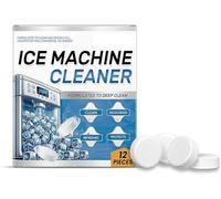 Ice Machine Cleaner Maker Descaler, 12PCS ice machine cleaner, Remove odor and extend service life, Efficient descaling Cleaning & Descaling Solution Tabs (12, A1)