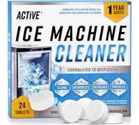 Ice Machine Cleaner Maker Descaler - 24 ACTIVE Clean Tablets Compatible with Frigidaire, Opal, GE Profile, Kitchenaid, Nickel Safe Scale Remover for Countertop, Nugget Ice Makers - Bulk 1 Year Supply