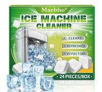 Ice Machine Cleaner Maker Descaler - 24 Unscented Clean Tablets Compatible with Opal, Kitchenaid, GE Profile,Nickel Safe Scale Remover for Countertop, Nugget Ice Makers - Bulk 1 Year Supply