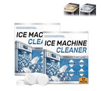 Ice Machine Cleaner Maker Descaler,24pcs Active Clean Tablets Ice Maker Cleaner Solution,Clean Tablets Compatible with Frigidaire, Opal, GE Profile, Kitchenaid for Countertop,Nugget Machine (2 Bags)