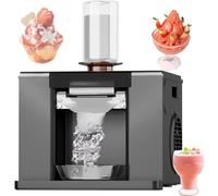 Ice Machine, Electric Crushed Snow Cone Shaver, Smoothie Maker, 60kg/Day Production, Air Cooling for Food Trucks, Restaurants, and Households