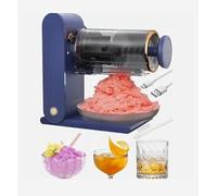 Ice Machine Electric - Rechargeable Snow Cone Maker,Frozen Dessert Machine Makes Soft Smoothies,Slushie (Dark Blue)