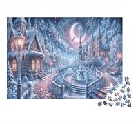 Ice Magic Castle 1000 Piece Puzzle Home Decor Starry Winter Night for Grandparents Senior Leisure Enthusiasts Brain Training 38x26cm/1000pcs