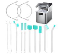 Ice Maker Cleaner Brush Set, Include 8pcs Ice Machine Cleaner Brushes,2 Pcs Extra Long Tube Drain Cleaners Brushes and 2pcs Double Ended Crochet Hook Household Cleaning Brush